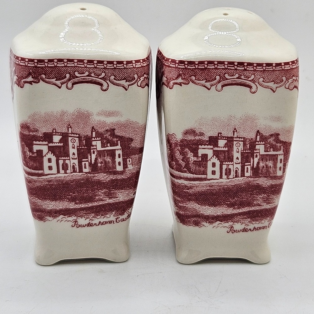 VTG Johnson Bros Old Britain Castle Salt/Pepper Pink Shaker‎ Set